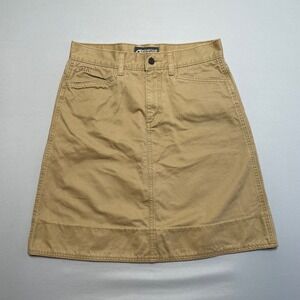 Mountain Khakis Women Village Skirt Tan Cotton Utility Pockets Size 8 Outdoor